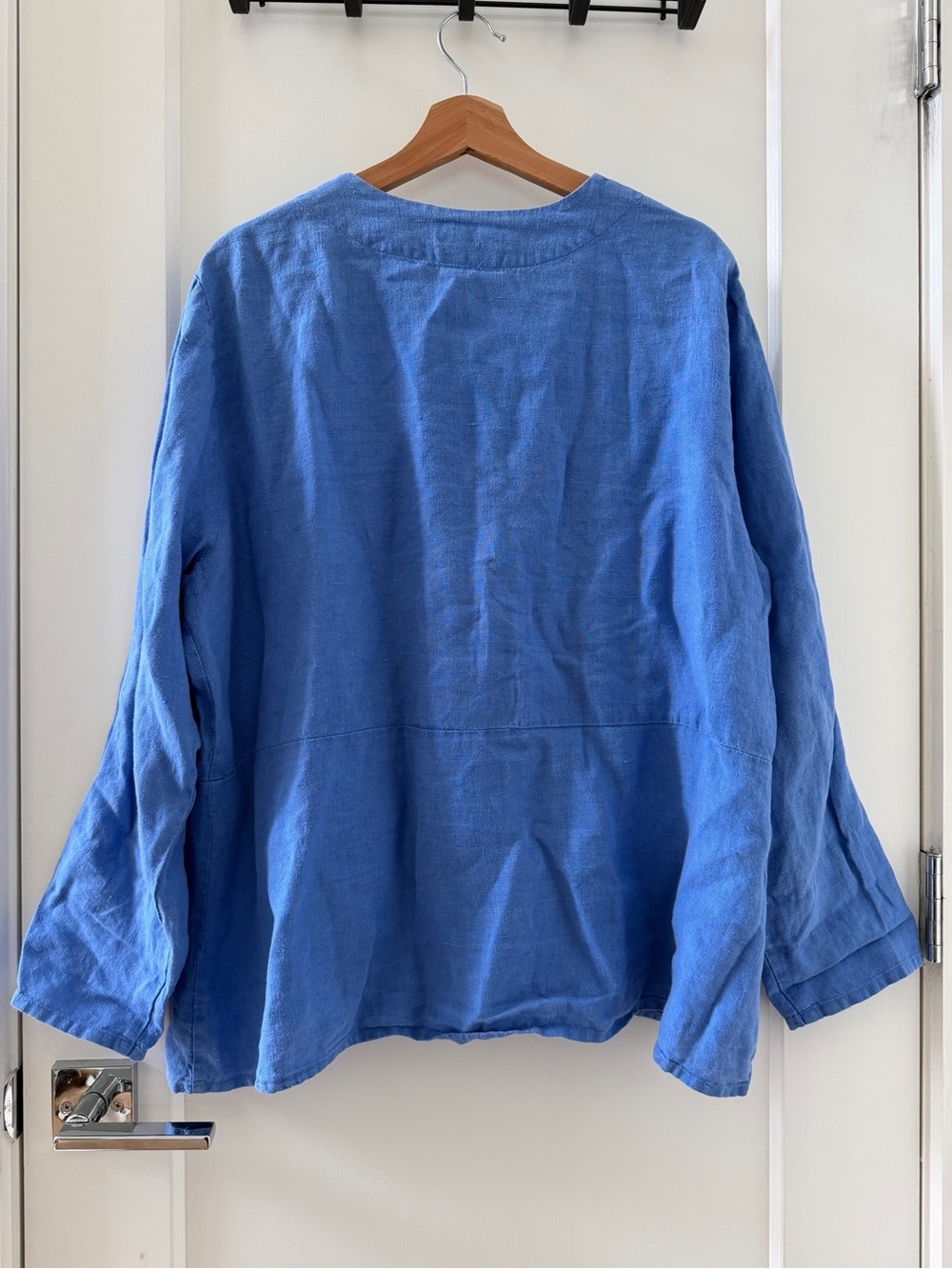 FLAX oversized lagenlook shirt in a coastal blue linen size L - Picture 3 of 6